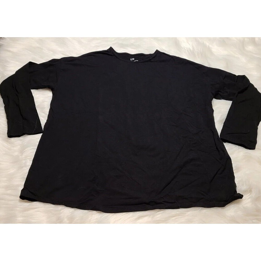J. Jill Pima Crew-Neck Long Sleeve Tee in Black Size Medium Tunic Soft J Jill